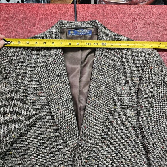 VTG Brooks Brothers Brookstweed Scottish Wool Sport Coat 42L Gray/Multi Blazer - Picture 8 of 13